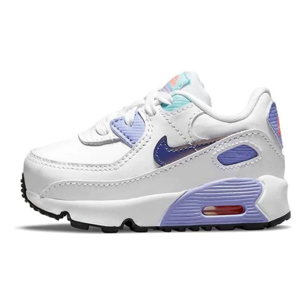 Nike Girl's  White Air Max 90 SE2 CZ4502-100 Lace Up Casual Sneaker Shoes Size 6